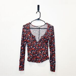 NWT Free People Ciara Printed Layering Top